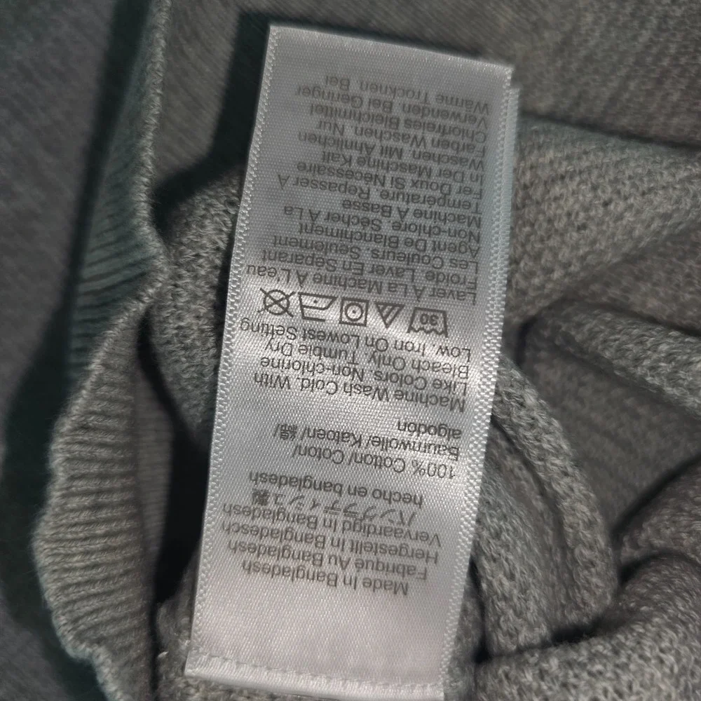 J.Crew Crewneck Sweater Men's Small Grey 100% Cotton Textured Raglan S CD617